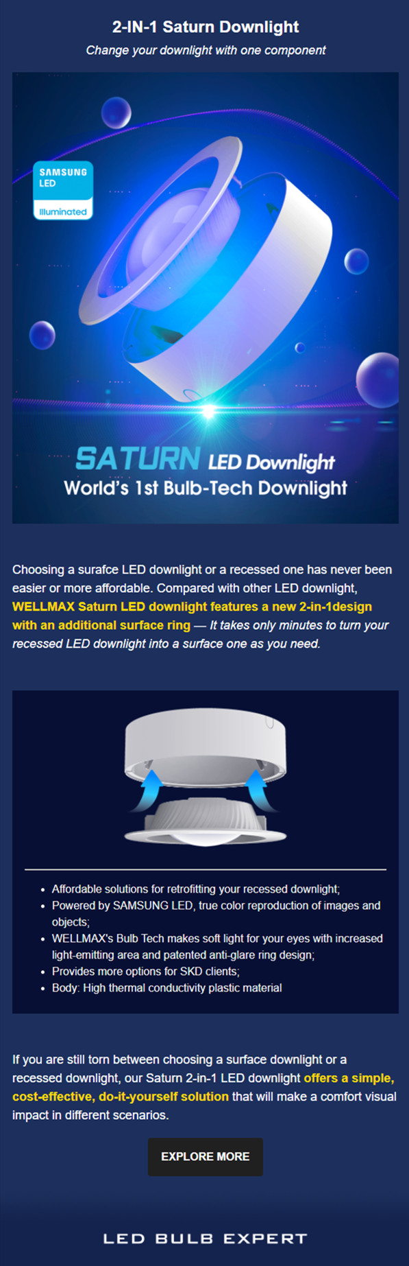 2-in-1 Saturn Downlight