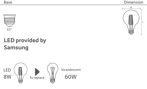 LED Filament Bulb G80G95G125